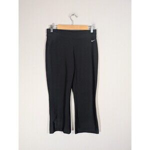Nike Womens Black Pull on Dri Fit Cropped Pants Sz S Training Running Gym Yoga‎